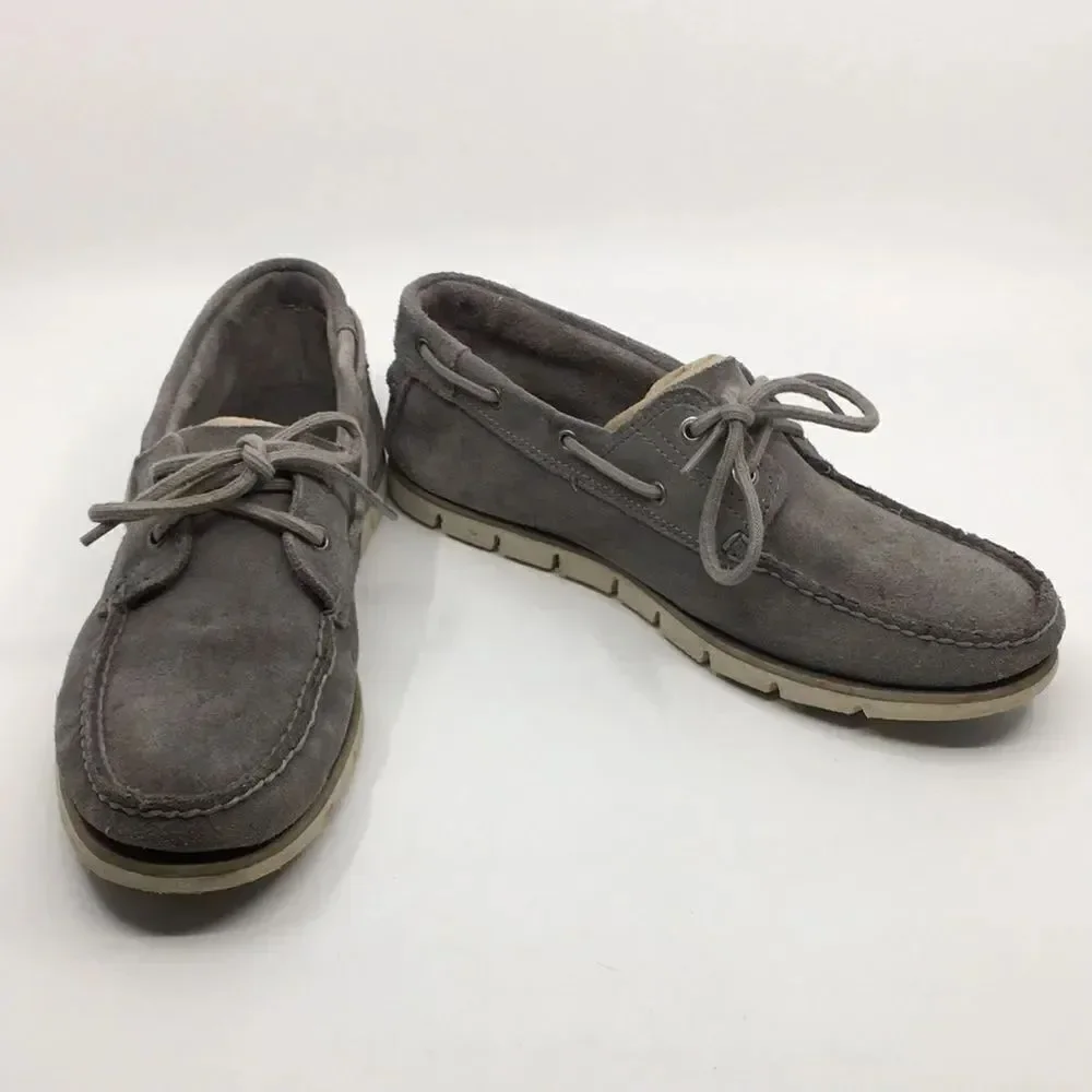 Timberland Gray Suede Boat Shoes Loafers with SensorFlex Technology size 9